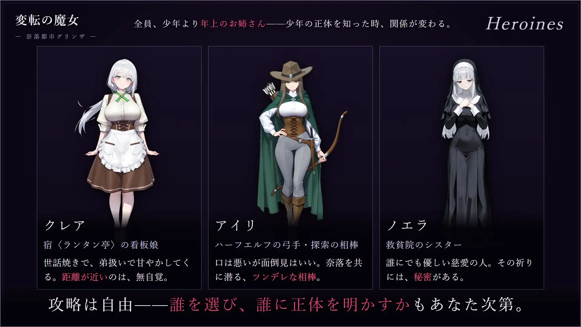 更新[日式SLG/TS性转] 变转魔女 ――深渊都市格林扎―― 変転の魔女 ー奈落都市グリンザー Ver1.4.0 官中版+存档 [960M]